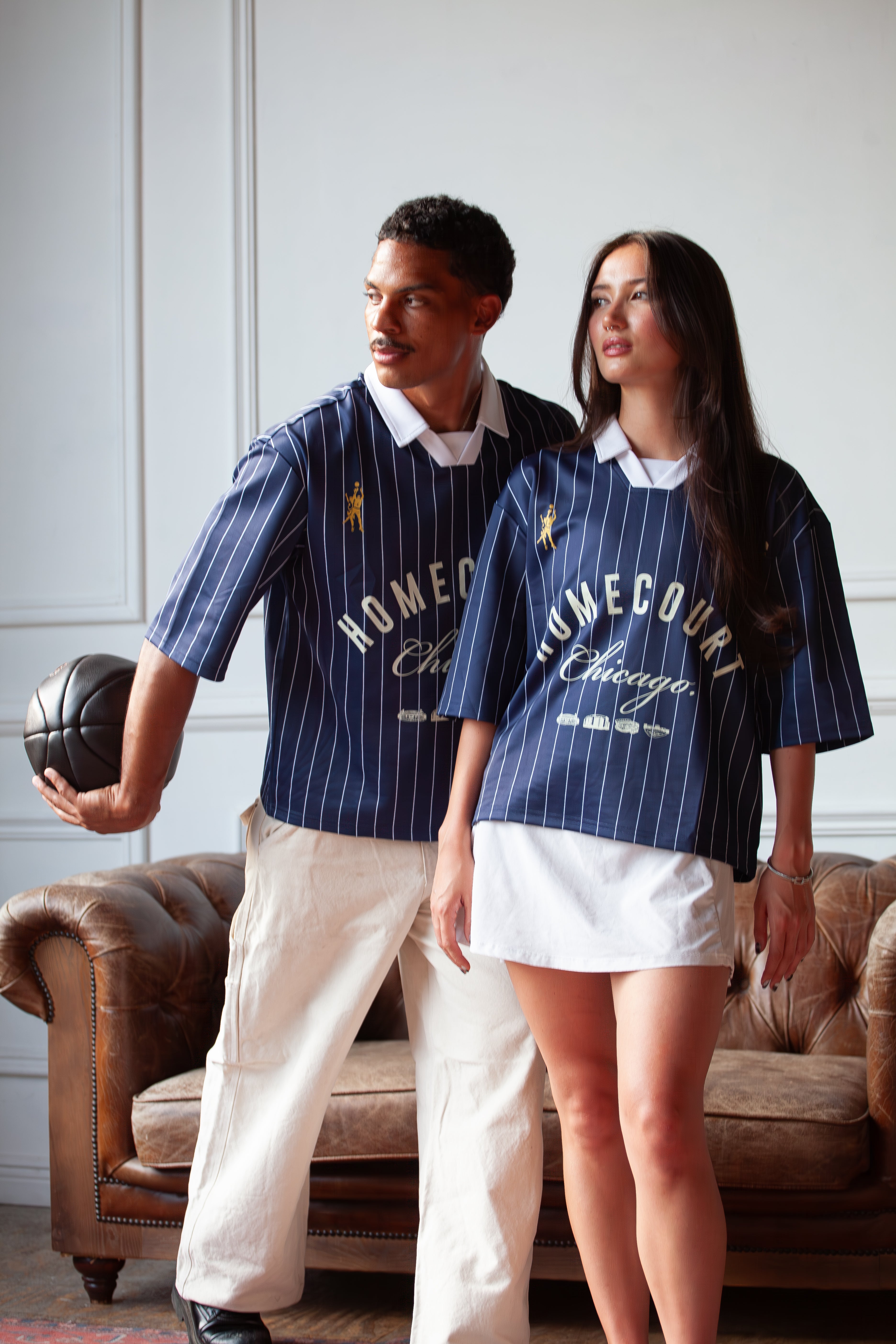 Homecourt Pinstripe Collared Jersey