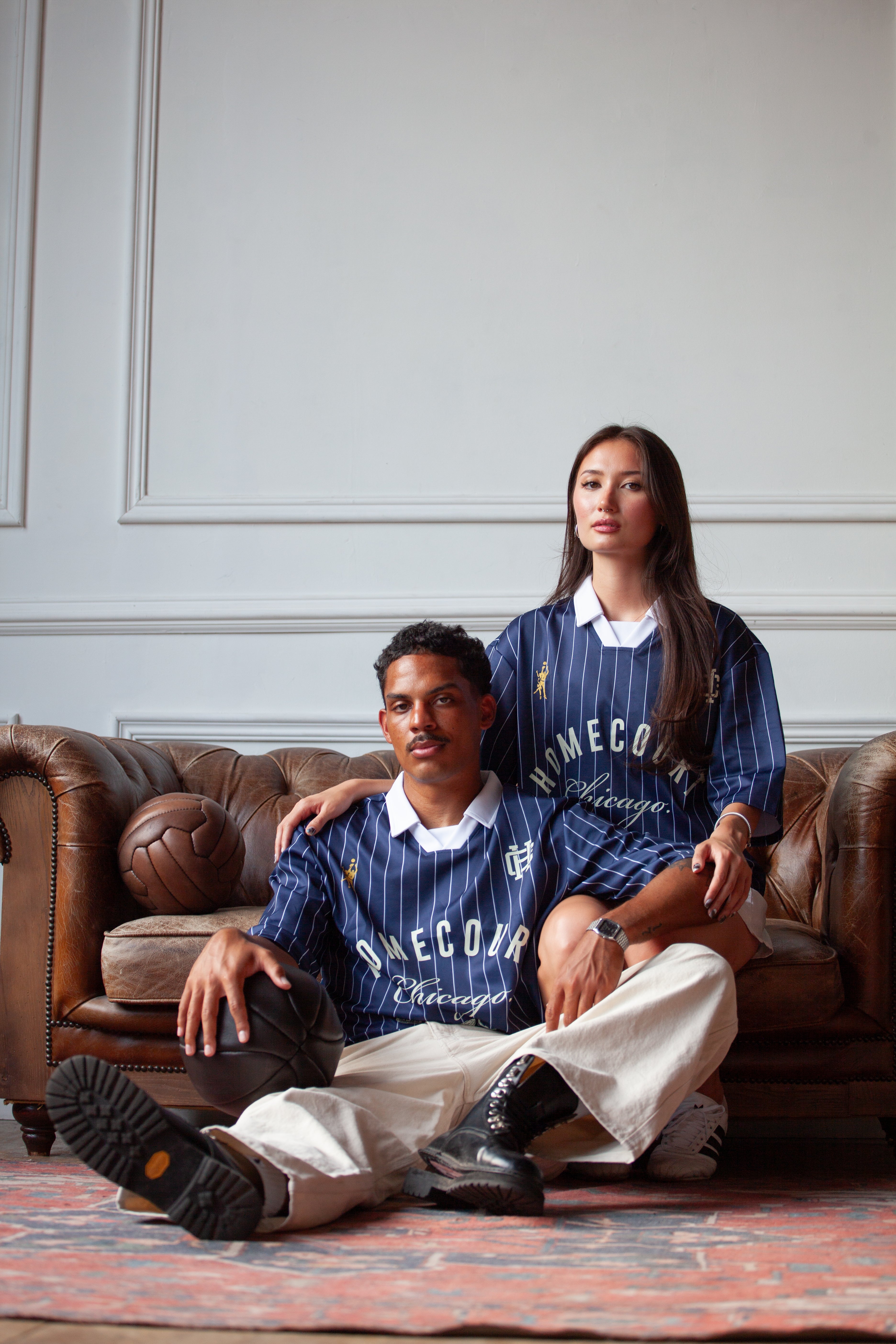Homecourt Pinstripe Collared Jersey