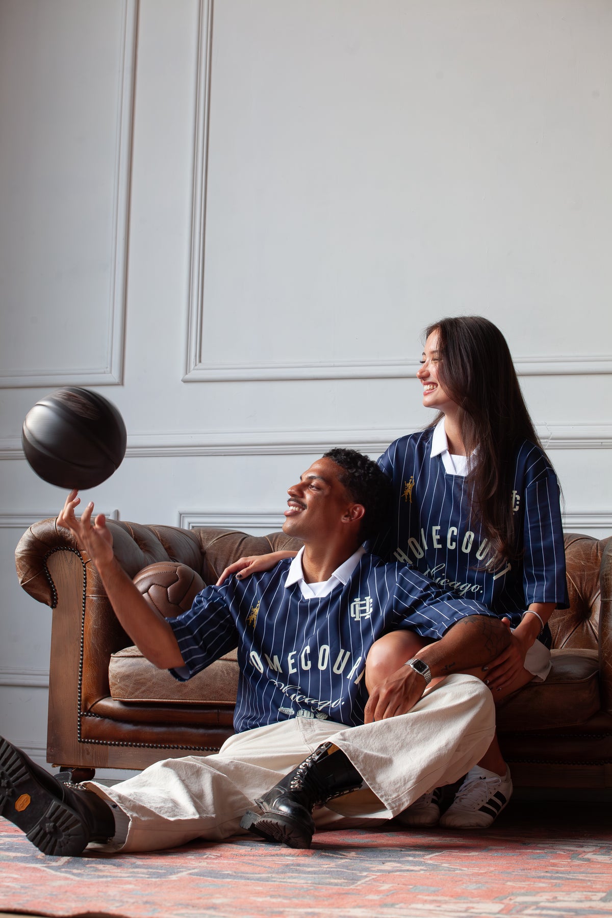 Homecourt Pinstripe Collared Jersey